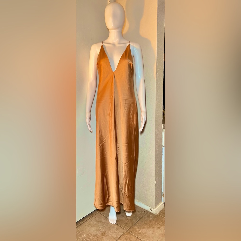 Zara Strapless Tan Dress
